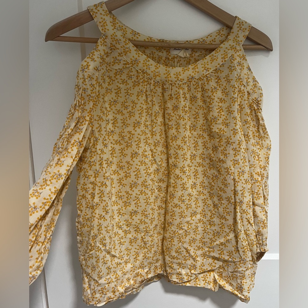 Anthropologie Floral Yellow Women's Blouse